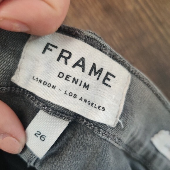 FRAME Denim Le High Ankle Skinny Jeans In Gray size 26 - Picture 9 of 9